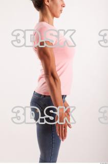 Arm flexing pose pink t shirt of Oxana  0011